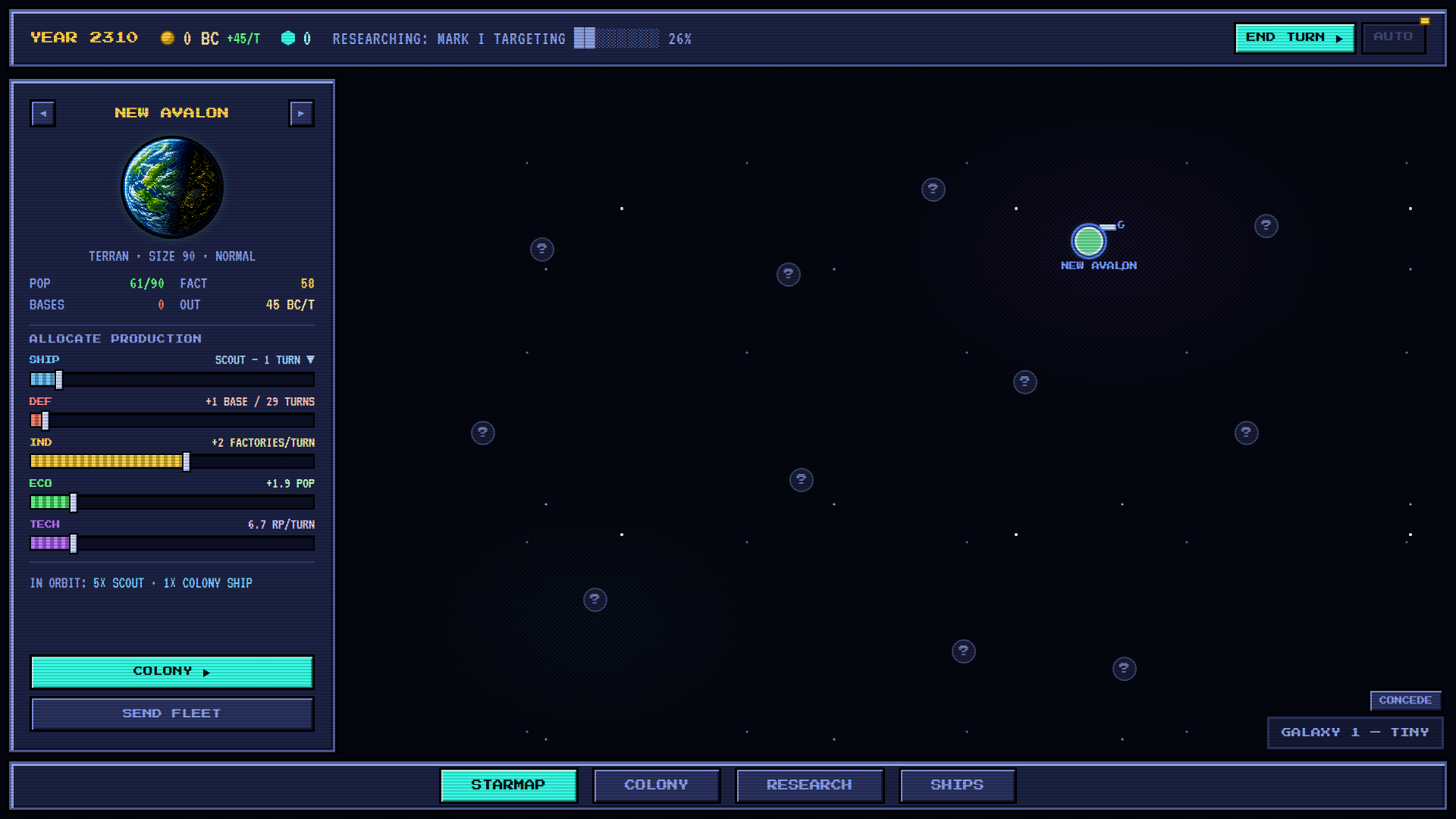 the starmap mid-run
