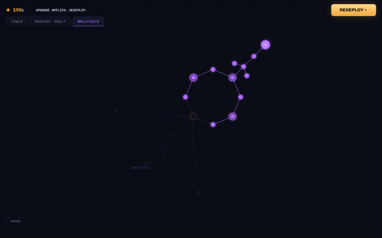 the NULLFIELD branch, orbiting its hole