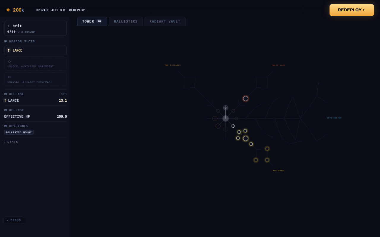 searching for "crit" — matches lit, everything else faded back