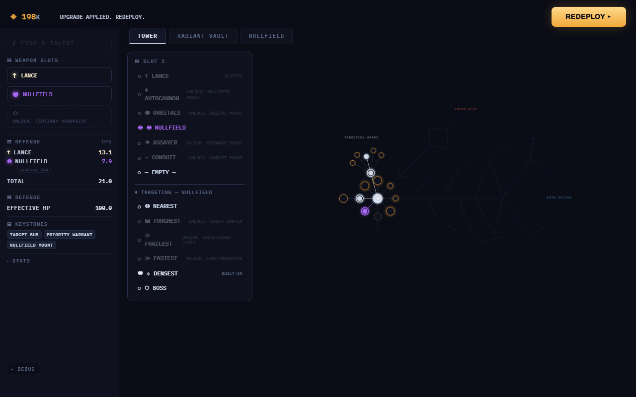 choosing a weapon's mode where the weapon lives, in its loadout socket